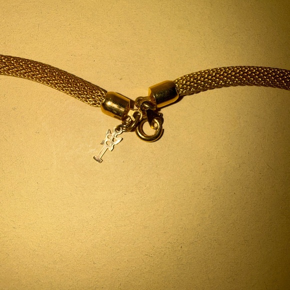 Trifari Gold Necklace with Red Pendant - Picture 4 of 9